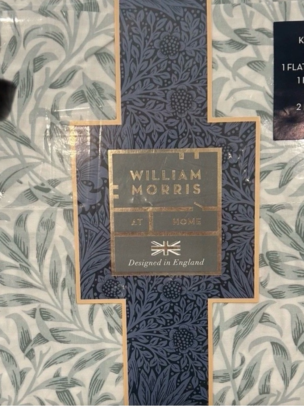 New William Morris Willow Bough King Sheet Set ~Soft Mineral Green 4-Piece